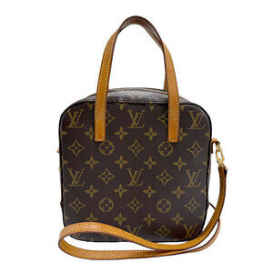 Louis Vuitton Spontini Monogram Canvas Shoulder Bag Handbag Brown
